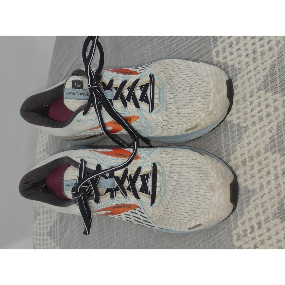 Brooks Adrenaline GTS 21 Womens Running Shoes White Orange Blue 1203291B193
